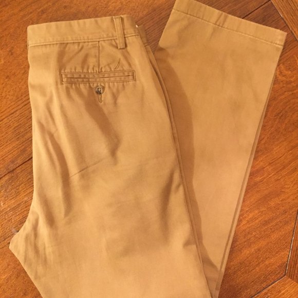 Nautica Flat-Front Tan Khakis - Picture 4 of 5